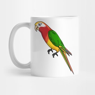 Cute happy parrot cartoon illustration Mug